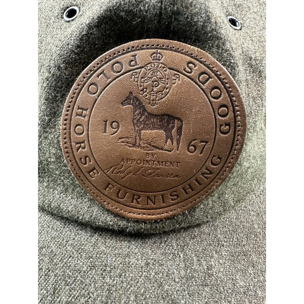 Polo Ralph Lauren Brown VTG Wool Blend Horse Furnishing Strapback Mens Hat